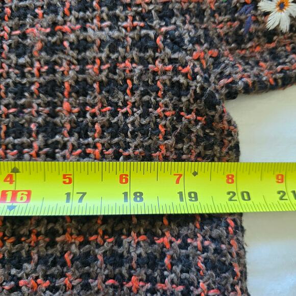 Zara Embroidered Plaid Tweed Mini Dress 3/4 Sleeves Brown Boho Twee - Picture 8 of 9